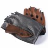 Handmade Half Finger-less Driving Leather Gloves