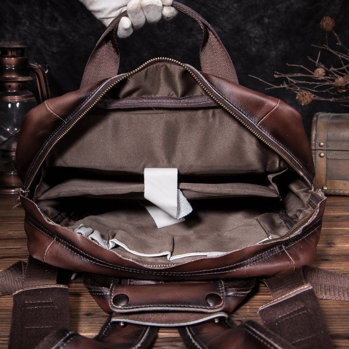 Quality Leather Travel College Backpack