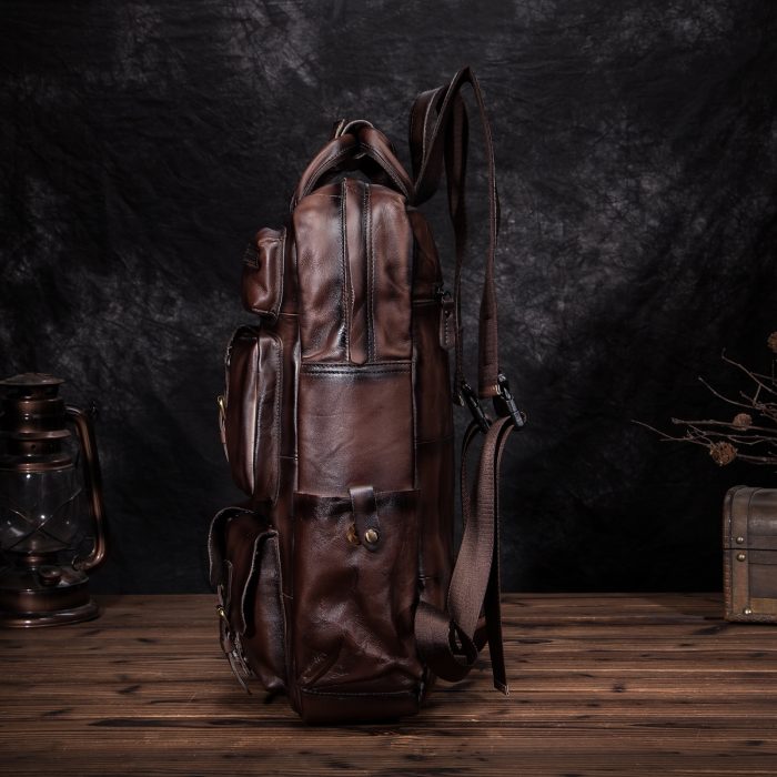 Quality Leather Travel College Backpack