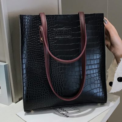 Crocodile Pattern Women Leather Shoulder Bag