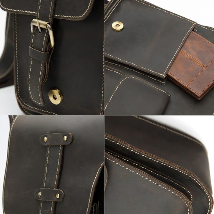 Genuine Leather Vintage Messenger Bag For Men