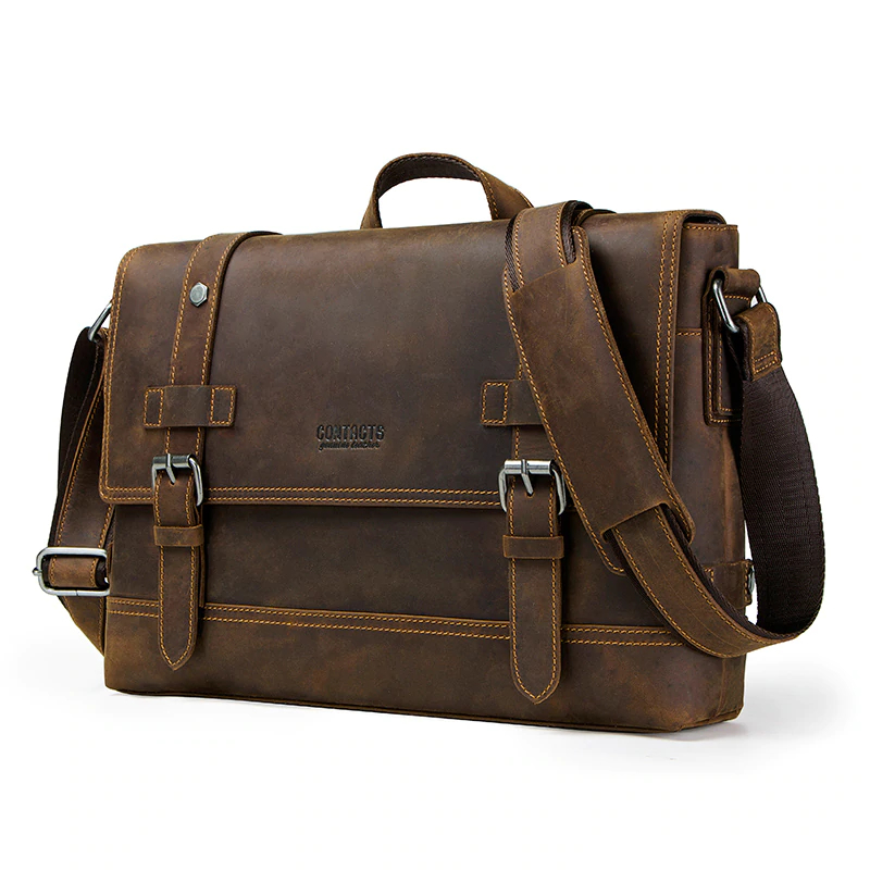 Premium Genuine Leather Vintage Shoulder Bag for Men - Leatherya