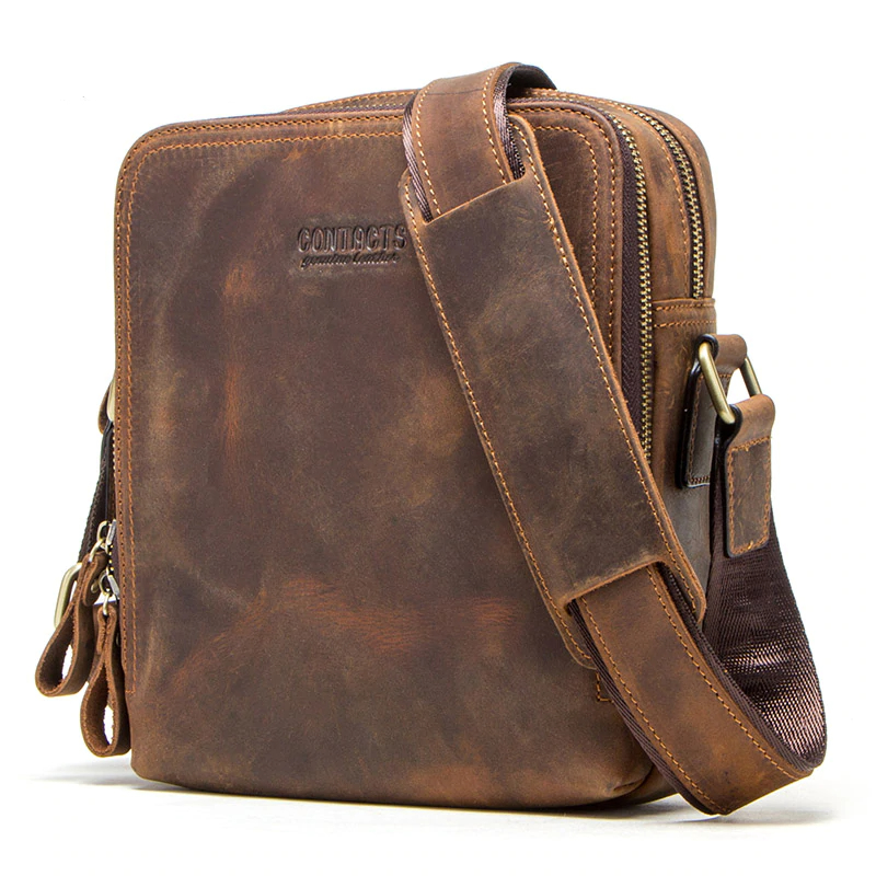 Premium Genuine Leather Vintage Messenger Bag - Leatherya