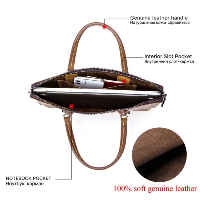 Premium Genuine Leather 13.3” Laptop Bag