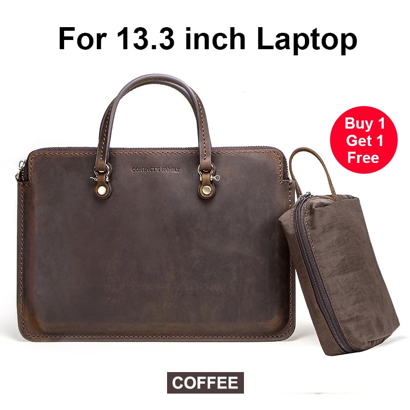 Premium Genuine Leather 13.3” Laptop Bag - Leatherya