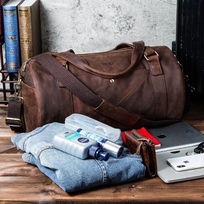Genuine Leather Travel Bag for Men