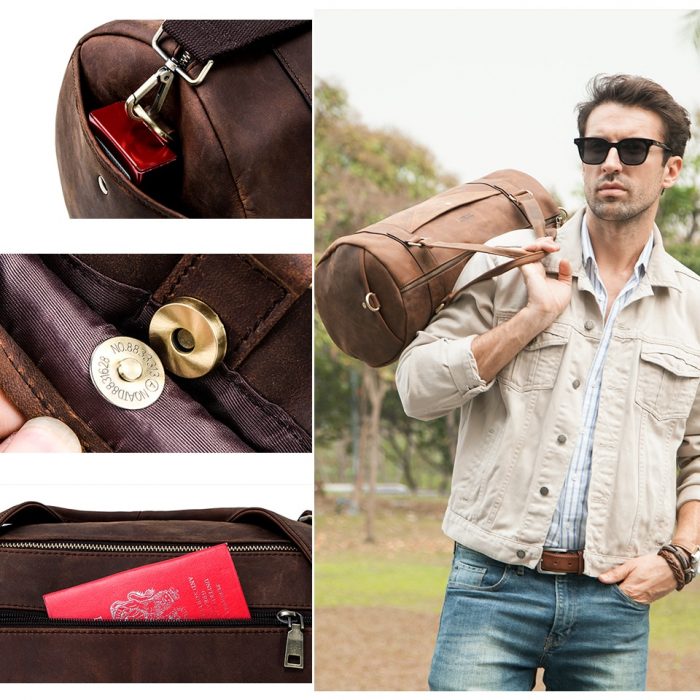 Genuine Leather Travel Bag for Men